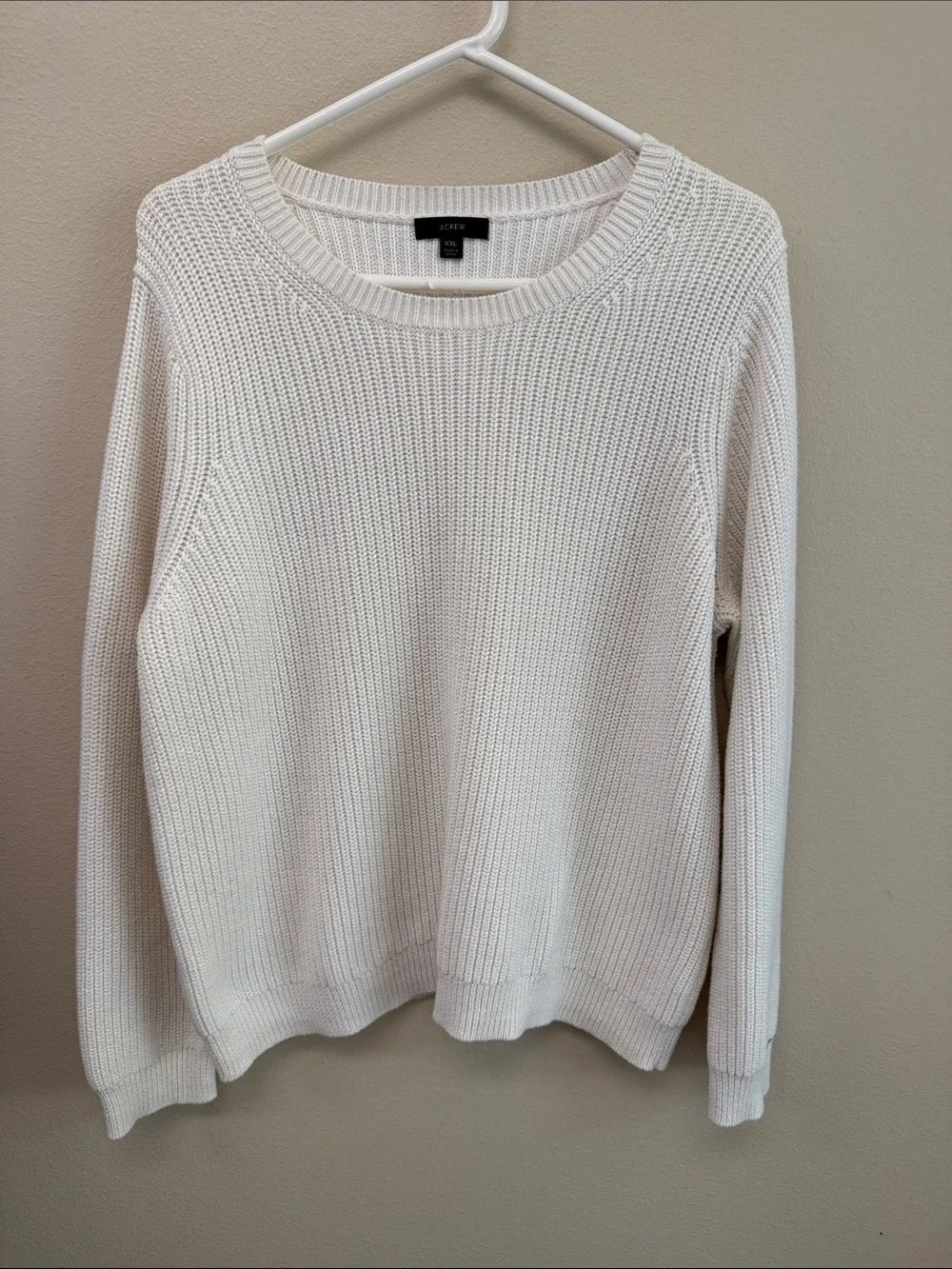 J. Crew Off-White Crewneck Knit Sweater